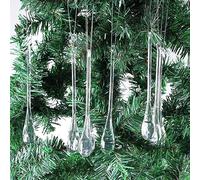 Zsail Adornos de Navidad de carámbano, 25 piezas de acrílico transparente, colgantes de carámbano, adornos colgantes para árbol de Navidad (agua, 17 cm)