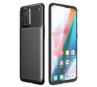 ZSCHAO Funda para OPPO Find X3 Pro Fibra de Carbono Silicona Slim Fina antigolpes TPU +Cristal Templado Carcasa Funda Compatible con OPPO Find X3 Pro Carbon Ultrafina Libro Mate Case Cover Negra