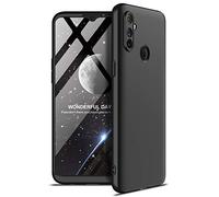 ZSCHAO Funda para Realme C3 360 Grados Slim Fina Antigolpes +Cristal Templado Carcasa Funda Compatible con Realme C3 Dura rigida Libro Ultrafina Armor Completa Mate Case Cover Negra