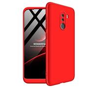 ZSCHAO Funda para Xiaomi Pocophone F1 360 Grados Slim Fina Antigolpes +Cristal Templado Carcasa Funda Compatible con Xiaomi Pocophone F1 Dura rigida Libro Ultrafina Completa Mate Case Cover Roja