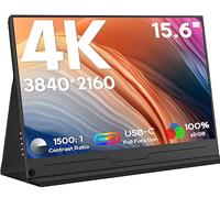 ZSCMALLS Monitor portátil 4K, 15.6 pulgadas 3840 x 2160, monitor extendido para laptop, 1500:1, HDMI USB-C 100% sRGB, monitor de juegos HDR portátil con altavoces e inteligente para