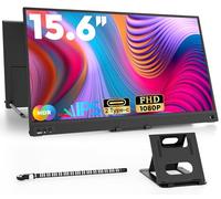 ZSCMALLS Monitor portátil de 15.6" Full HD Pantalla de ordenador USB C Doble Pantalla con altavoz para ordenador portátil, teléfono, monitor de juegos para PS3, PS4, Xbox, Nintendo Raspberry pi