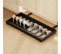 ZSCNYHMT Bandeja Deslizante para Zapatos bajo Mueble, Zapatero extraíble, Push-to-Open, Cierre Suave, Ahorro de Espacio, Aluminio, Ideal para Entrada, Pasillo, apartamento(Black,66 * 55cm)