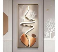 ZSCNYHMT Cuadro Decorativo De Pared LED 3D, Arte Abstracto Texturizado En Blanco Y Negro, Decoración Artística Tridimensional con Luces LED, para Sala De Estar(Black Frame B,35.4 * 70.9in)