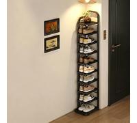 ZSCNYHMT Zapatero Estrecho Metal, Zapatero Entrada Estrecho, Torre De Zapatos PequeñO Entrada, para La Entrada, Armario, Dormitorio, Pasillo(Black,10.3 * 10.6 * 63in)