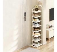 ZSCNYHMT Zapatero Estrecho Metal, Zapatero Entrada Estrecho, Torre De Zapatos PequeñO Entrada, para La Entrada, Armario, Dormitorio, Pasillo(White,10.3 * 10.6 * 50.4in)