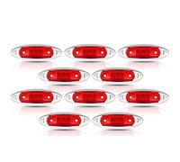 ZSGHJA Luz Indicadora 2/10 Luces LED De Posición Lateral, Luz Gálibo, Trasera Advertencia Para Camión, Remolque, Autobús, Barco Indicadores Señal Giro Led(10pcs Red)