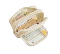 ZSHDTKWB Pencil Case Girl Gran Capacidad Bolsa De Lápiz Estética Caja De La Escuela Pen Papelería Linda Stationery Simple Style Pencil Suministros Escolares-Beige