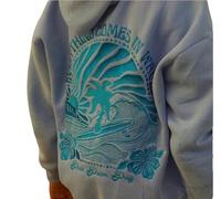ZSHDTKWB Sudadera de Mujer 2024 Nueva Versión del Código Europeo Damas Caída De La Manga del Hombro Chasingsunsets Suéter De Marca con Capucha Xs-5x-gris Claro-XS
