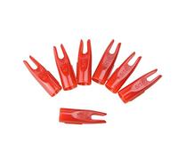ZSHJG 50 Pcs Tiro al Arco Flecha Nocks El plastico 5/16" Caza Plastinock Flecha Nocks Eje Accesorios Finales (Rojo)