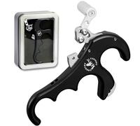 ZSHJG Arco Compuesto Release Aid Desencadenar Tiro al Arco 4 Dedos Liberar Ayuda Grip Caliper Liberación Accesorios para la Caza al Aire Libre (Negro)