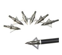 ZSHJG Puntas de Flecha de Tiro con Arco Caza Universal Metal Flecha Cabeza 100 Granos Broadhead con 3 Hojas Afiladas para Ballesta y Flechas de Arco Compuesto (12 Piezas)