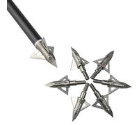 ZSHJG Puntas de Flecha de Tiro con Arco Caza Universal Metal Flecha Cabeza 100 Granos Broadhead con 3 Hojas Afiladas para Ballesta y Flechas de Arco Compuesto (6 Piezas)