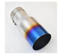 ZSHYTWE Extremos de Tubo para Escape de Coche Modificación De Coche De Acero Inoxidable Boquilla Oblicua Universal Silenciador Azul Modificación De Garganta Trasera Accesorios Auto(63MM IN 101MM out)