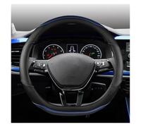 ZSHYTWE Funda Volante Coche para VW para Passat B8 Funda para Volante De Coche De Fibra De Carbono PU Cuero Protector Antideslizante Accesorios para Automóvil Funda Volante Coche Universal(D Blue)