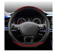 ZSHYTWE Funda Volante Coche para VW para Passat B8 Funda para Volante De Coche De Fibra De Carbono PU Cuero Protector Antideslizante Accesorios para Automóvil Funda Volante Coche Universal(D Red)
