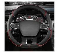 ZSHYTWE Funda Volante Coche Universal para Citroen C4, Cactus, C3-XR, Spacetourer (2017-2021), C4 (2010-2021), Volante Tipo D. (Rojo, Microfibra, 38 cm)