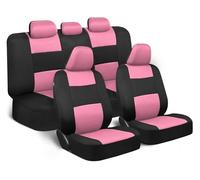 ZSHYTWE Fundas Asiento Coche para Chevy para Orlando Universal Conjunto Completo Fundas Asiento Cuero Accesorios Interiores Cubre Asiento Coche(Black Pink)