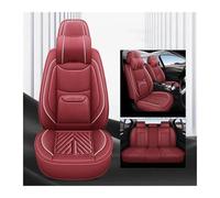 ZSHYTWE Fundas Asiento Coche para Chevy para Orlando Universal Full Set Fundas Asiento Automóvil Cuero PU Accesorios Interiores Automóvil Cubre Asiento Coche(Red+Cushion)
