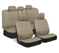 ZSHYTWE Fundas Asiento Coche para Ford para Mondeo MK4 Juego Completo Fundas Asiento Automóvil Universales Cuero Interior Automóvil Cubre Asiento Coche(Beige)