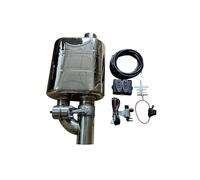 ZSHYTWE Tubo Escape Coche Interruptor De Control Remoto por Ondas Sonoras para Tambor De Válvula De Acero Inoxidable De Silenciador De Escape Universal De Automóvil Punta Escape(Left 63mm A)