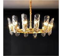 ZSJSM Luxury Modern Crystal Techo Candelier para Sala de Estar y Dormitorio Diseño Redondo Elegante Accesorio de iluminación Interior para Restaurante Luz de Techo contemporánea con Cristales