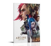 ZSJUMK Arcane League of Legends- Murales de lona impermeables, resistentes a los arañazos, resistentes a los rayos UV, elegante decoración del hogar y la oficina, diseño clásico moderno, estilo marco