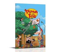 ZSJUMK Phineas And FerbCanvas Murales impermeables, resistentes a los arañazos, resistentes a los rayos UV, elegante decoración del hogar y la oficina, diseño clásico moderno, estilo marco, 50 x 75 cm