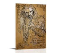 ZSJUMK Thorin Oakenshield The Hobbit- Murales de lona impermeables, resistentes a los arañazos, resistentes a los rayos UV, elegante decoración para el hogar y la oficina, diseño moderno clásico