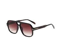 ZSLBBKDU Gafas De Sol Doble Puente Cuadrado Hombres Mujeres Tortuga Marco Lente Amarilla Uv400 Vintage