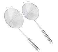 ZSMJAER 2 Espumadera Acero Inoxidable, Espumaderas de Cocina, Espumadera ArañaL, Adecuada para Escurrir Frituras de Sartenes y Ollas, para Extraer Fritos Pequeños, Croquetas, Tallarines, Huevos