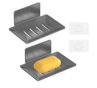 ZSMJAER 2 Jaboneras de Pared, Sin Taladro, con Desagüe, para Baños, Cocinas, Encimeras, Duchas