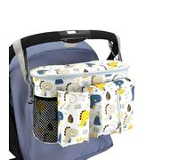 ZSMJAER Organizador de Cochecito,Bolsa Universal para Cochecito,Bolso Carro Bebe,Con Bandolera Ajustable,Para llevar Pañales Vasos de Agua Juguetes Bebés y Aperitivos