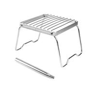 ZSMJAER Parrilla de barbacoa transportable, rejilla plegable de 17 cm, ideal para una pequeña barbacoa salvaje, perfecta para llevar a cualquier parte, para vivaquear haciendo una barbacoa