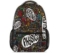 ZSOSIXDEAL Mochila de matemáticas físicas, mochila con patrón educativo, bolsa de hombro, bolsa de viaje, portátil, mochila de día, matemáticas físicas, 11.4 pulgadas de largo x 8 pulgadas de ancho x