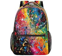 ZSOSIXDEAL Mochilas de matemáticas abstractas negras para mujeres y hombres adultos, mochila ligera casual matemática para laptop, mochila de viaje, senderismo, hombro, multicolor