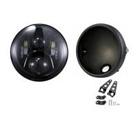 ZSQWRFRG Faros Delanteros Moto Faro Delantero LED Redondo Universal 7.5 Pulgadas Luz Distancia Reajuste 7.5 Pulgadas Faro Delantero Motocicleta para Cafe para Racer Ronda LED Faro Delantero(H)