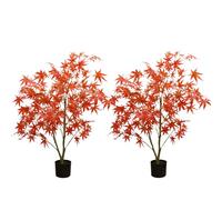 Zstar 2 Piezas de Arce Artificial de Gran tamaño, 120 cm, Plantas Artificiales Grandes de Arce, decoración Interior, árbol de otoño Artificial en Maceta para Granja, hogar, Boda