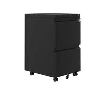 Zstar 3-Drawer Metal File Cabinet with Lock, Heavy Duty Filing Cabinet for Letter/Legal/A4/F4 Documents - Vertical Storage Organizer for Home Office, Black