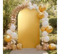 Zstar Brillante Arco de Boda Cubierta de Fondo, 6,6 pies Multicolor de Tela Dorada + Seda de Leche, Cubierta de Fondo fotográfico, Cubierta de Fondo para Bodas, Ceremonias, decoración de Banquetes, 1