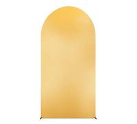 Zstar Brillante Arco de Boda Cubierta de Fondo, Tela Dorada de 7,2 pies Multicolor + Seda de Leche Cubierta de Fondo para Bodas, Ceremonias, decoración de Banquetes, Oro