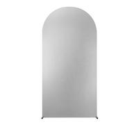 Zstar Brillante Arco de Boda Cubierta de Fondo, Tela Dorada Multicolor de 7,2 pies + Seda de Leche Cubierta de Fondo para Fotos de Fondo para Bodas, Ceremonias, decoración de Banquetes, Plata