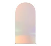 Zstar Brillante Arco de Boda Cubierta de Fondo, Tela Dorada Multicolor de 7,2 pies + Seda de Leche Cubierta de Fondo para Fotos de Fondo para Bodas, Ceremonias, decoración de Banquetes, Multicolor