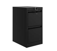 Zstar File Cabinet with 2-Drawer Lock - Vertical Metal Filing Cabinet for Letter/Legal Size Documents - Heavy Duty File Storage for Home Office | Requires Assembly, Black