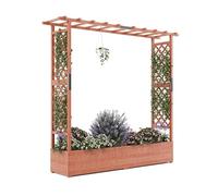 Zstar Jardinera Elevada De Madera con Pérgola: Jardinera De Madera De 45 Pulgadas con Pérgola Lateral, Dosel Suspendido, 4 Orificios De Drenaje y Jardinera Vertical Independiente.