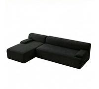 Zstar Sofá Modular Cloud con Chaise Longue En Forma De l, Moderno Sofá Modular con Asiento Profundo, Tapizado para Sala De Estar y Dormitorio, Sin Ensamblaje, Negro (Tela De Pana Afelpada)