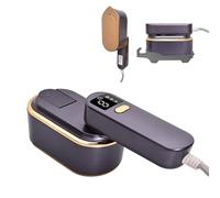 ZStarlite Plancha de vapor portátil para ropa con pantalla LCD, plancha de vapor plegable a 180°, plancha de vapor de mano para ropa 1300 W 150 ml para viajes y hogar