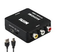 zstg Convertidor RCA a HDMI, Adaptador AV Composite CVBS a HDMI 1080P con Cable USB, Soporte 720/1080P y PAL/NTSC para Cámara, Xbox, PS2, Wii, VHS, DVD, TV, Proyector