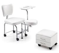 ZStyle - Sillón de podología para pedicura, tratamientos de estética, masajes de pies, manicura Bianco
