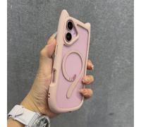 ZSUFCBF Funda con Orejas de Gato para iPhone 13, 14, 15, 16 Pro MAX, 11, 12, 15, 16 Plus, Transparente, con Correa de muñeca, Color Rosa G, para iPhone 15